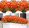 Artificial Fake Flowers, 12 Bundles Outdoor UV Resistant Greenery Shrubs Plants Indoor Outside Hanging Planter Home Garden Décor (Orange)